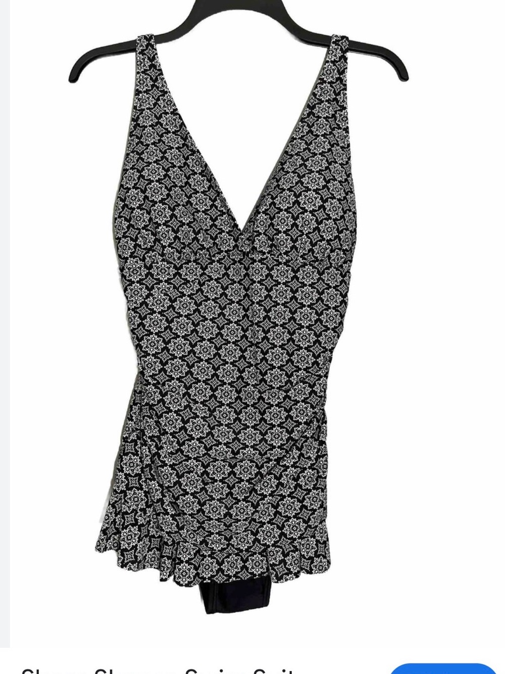 Shore shapes Black & White Printed V-Neck swim dress